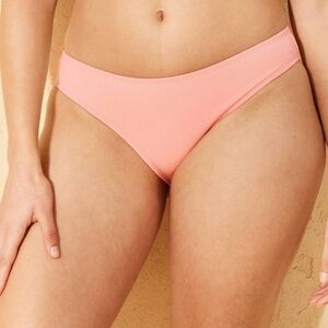 Peach Ribbed Bikini Bottom